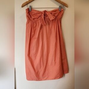 J Crew Strapless Summee Peach Dress‎ With Tie Bow Size Small